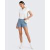 image:imageG4Free Comfy Ribbed Womens Shorts Dressy Casual High Waisted Athletic Lounge Trouser Shorts with Side PocketsDusty Blue