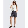 image:imageG4Free EverGoing Athletic Shorts for Women 6 Cross Waist Summer Casual Shorts with PocketsDark Gray
