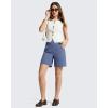 image:imageG4Free EverGoing Athletic Shorts for Women 6 Cross Waist Summer Casual Shorts with PocketsDenim Blue