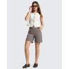 image:imageG4Free EverGoing Athletic Shorts for Women 6 Cross Waist Summer Casual Shorts with PocketsTaupe