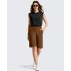 image:imageG4Free EverGoing Womens Bermuda Shorts with Pockets 10  Knee Length Athletic Casual Long ShortsDark Coffee