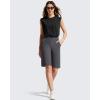 image:imageG4Free EverGoing Womens Bermuda Shorts with Pockets 10  Knee Length Athletic Casual Long ShortsDark Gray