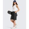 image:imageG4Free Ribbed Womens 11 Bermuda Shorts with Pockets High Waisted Knee Length Long Shorts Casual WorkoutBlack