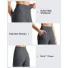 image:imageG4Free Ribbed Womens 11 Bermuda Shorts with Pockets High Waisted Knee Length Long Shorts Casual WorkoutDark Gray