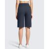 image:imageG4Free Ribbed Womens 11 Bermuda Shorts with Pockets High Waisted Knee Length Long Shorts Casual WorkoutDark Navy