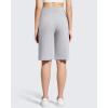 image:imageG4Free Ribbed Womens 11 Bermuda Shorts with Pockets High Waisted Knee Length Long Shorts Casual WorkoutSilver Gray