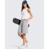 image:imageG4Free Ribbed Womens 11 Bermuda Shorts with Pockets High Waisted Knee Length Long Shorts Casual WorkoutSilver Gray