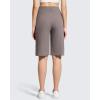image:imageG4Free Ribbed Womens 11 Bermuda Shorts with Pockets High Waisted Knee Length Long Shorts Casual WorkoutTaupe