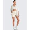 image:imageG4Free ShiftReady Athletic Shorts for Women High Waisted Trouser Shorts Trendy Casual Summer Short with PocketsIvory
