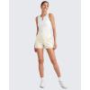 image:imageG4Free ShiftReady Athletic Shorts for Women High Waisted Trouser Shorts Trendy Casual Summer Short with PocketsIvory