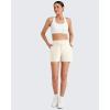 image:imageG4Free ShiftReady Athletic Shorts for Women High Waisted Trouser Shorts Trendy Casual Summer Short with PocketsIvory