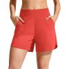 image:imageG4Free Chillwhisp Athletic Shorts for Women 4  High Waist Lightweight Casual Running Shorts Builtin Liner with PocketsRust Orange