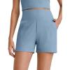 image:imageG4Free Comfy Ribbed Womens Shorts Dressy Casual High Waisted Athletic Lounge Trouser Shorts with Side PocketsDusty Blue