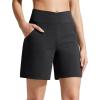 image:imageG4Free EverGoing Athletic Shorts for Women 6 Cross Waist Summer Casual Shorts with PocketsBlack
