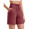 image:imageG4Free Womens Athletic Running Shorts High Waisted Summer Casual Shorts for Golf Yoga with PocketsDark Burgundy