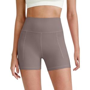 image:imageG4Free BareFeel Biker Shorts for Women with Pockets High Waisted Workout Athletic Gym Legging Shorts 46Taupe