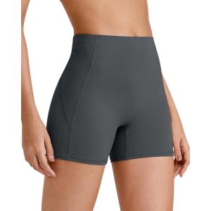 image:imageG4Free Barefeel Biker Shorts Women Tummy Control High Waisted No Front Seam Workout Gym Shorts with Pockets 4 6 8Dark Gray