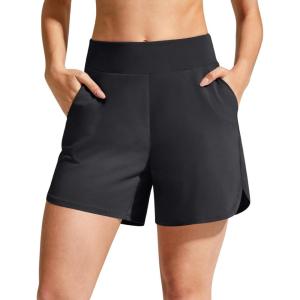 image:imageG4Free Chillwhisp Athletic Shorts for Women 4  High Waist Lightweight Casual Running Shorts Builtin Liner with PocketsBlack