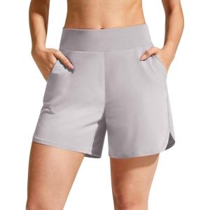 image:imageG4Free Chillwhisp Athletic Shorts for Women 4  High Waist Lightweight Casual Running Shorts Builtin Liner with PocketsChime Gray