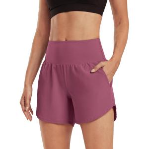 image:imageG4Free Chillwhisp Athletic Shorts for Women 4  High Waist Lightweight Casual Running Shorts Builtin Liner with PocketsDark Burgundy1