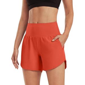 image:imageG4Free Chillwhisp Athletic Shorts for Women 4  High Waist Lightweight Casual Running Shorts Builtin Liner with PocketsRust Orange1
