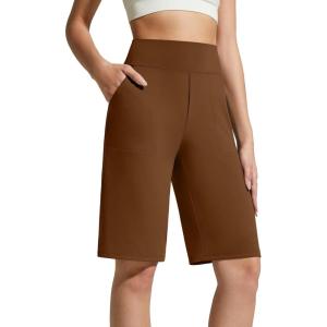 image:imageG4Free EverGoing Womens Bermuda Shorts with Pockets 10  Knee Length Athletic Casual Long ShortsDark Coffee