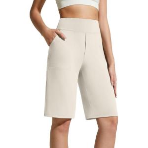 image:imageG4Free EverGoing Womens Bermuda Shorts with Pockets 10  Knee Length Athletic Casual Long ShortsIvory