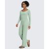 image:imageG4Free BareFeel No Front Seam Straight Leggings for Women High Waisted Wide Leg Yoga Pants 293133Bean Green