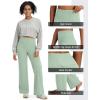 image:imageG4Free BareFeel No Front Seam Straight Leggings for Women High Waisted Wide Leg Yoga Pants 293133Bean Green