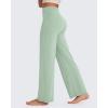 image:imageG4Free BareFeel No Front Seam Straight Leggings for Women High Waisted Wide Leg Yoga Pants 293133Bean Green