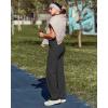 image:imageG4Free BareFeel No Front Seam Straight Leggings for Women High Waisted Wide Leg Yoga Pants 293133Black