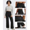 image:imageG4Free BareFeel No Front Seam Straight Leggings for Women High Waisted Wide Leg Yoga Pants 293133Black