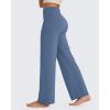 image:imageG4Free BareFeel No Front Seam Straight Leggings for Women High Waisted Wide Leg Yoga Pants 293133Blue Gray