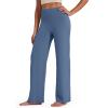 image:imageG4Free BareFeel No Front Seam Straight Leggings for Women High Waisted Wide Leg Yoga Pants 293133Blue Gray