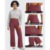image:imageG4Free BareFeel No Front Seam Straight Leggings for Women High Waisted Wide Leg Yoga Pants 293133Dark Burgundy
