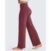 image:imageG4Free BareFeel No Front Seam Straight Leggings for Women High Waisted Wide Leg Yoga Pants 293133Dark Burgundy