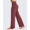 image:imageG4Free BareFeel No Front Seam Straight Leggings for Women High Waisted Wide Leg Yoga Pants 293133Dark Burgundy