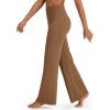 image:imageG4Free BareFeel No Front Seam Straight Leggings for Women High Waisted Wide Leg Yoga Pants 293133Dark Coffee