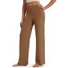 image:imageG4Free BareFeel No Front Seam Straight Leggings for Women High Waisted Wide Leg Yoga Pants 293133Dark Coffee