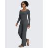 image:imageG4Free BareFeel No Front Seam Straight Leggings for Women High Waisted Wide Leg Yoga Pants 293133Deep Grey