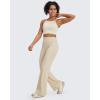 image:imageG4Free BareFeel No Front Seam Straight Leggings for Women High Waisted Wide Leg Yoga Pants 293133Light Khaki