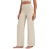 image:imageG4Free BareFeel No Front Seam Straight Leggings for Women High Waisted Wide Leg Yoga Pants 293133Light Khaki