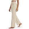 image:imageG4Free BareFeel No Front Seam Straight Leggings for Women High Waisted Wide Leg Yoga Pants 293133Light Khaki