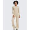 image:imageG4Free BareFeel No Front Seam Straight Leggings for Women High Waisted Wide Leg Yoga Pants 293133Light Khaki
