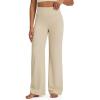 image:imageG4Free BareFeel No Front Seam Straight Leggings for Women High Waisted Wide Leg Yoga Pants 293133Light Khaki