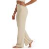image:imageG4Free BareFeel No Front Seam Straight Leggings for Women High Waisted Wide Leg Yoga Pants 293133Light Khaki