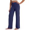 image:imageG4Free BareFeel No Front Seam Straight Leggings for Women High Waisted Wide Leg Yoga Pants 293133Royal Blue