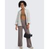 image:imageG4Free BareFeel No Front Seam Straight Leggings for Women High Waisted Wide Leg Yoga Pants 293133Taupe