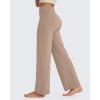 image:imageG4Free BareFeel No Front Seam Straight Leggings for Women High Waisted Wide Leg Yoga Pants 293133Toffee