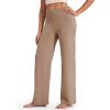 image:imageG4Free BareFeel No Front Seam Straight Leggings for Women High Waisted Wide Leg Yoga Pants 293133Toffee